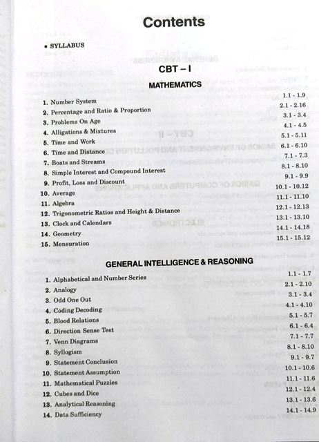 RRB CBT 2 SYLLABUS CONTENT