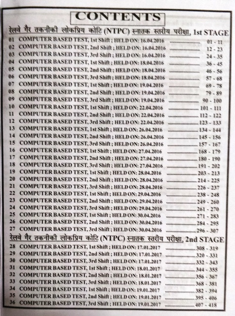 VIDYASAGAR RAILWAY NTPC VOL-2 BOOK CONTENT