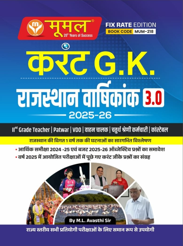 Moomal Current GK Rajasthan Varshikank 30 2025-26