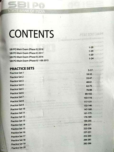ARIHANT SBI PO MAINS 20 PRACTICE SETS CONTENT