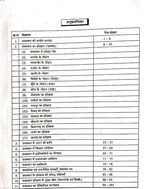 DEVANDA ATUL RAJASTHAN ITIHAAS KALA SANSKRITI BOOK CONTENT