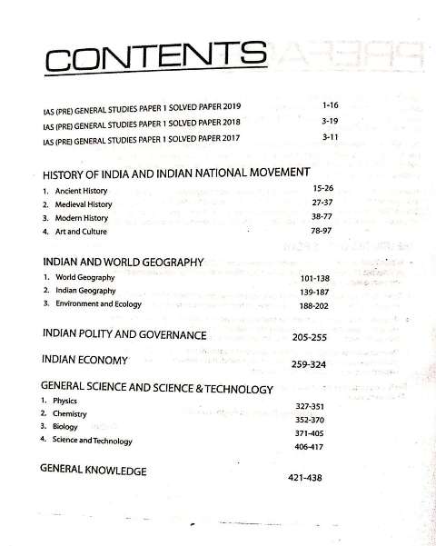 ARIHANT IAS PRE GENERAL STUDIES PAPER 1 25 YEARS CHAPTERWISE SOLVED QUESTIONS WITH DETAILED EXPLANATIONS
