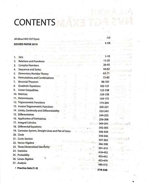 ARIHANT NVS PGT MATHEMATICS BOOK