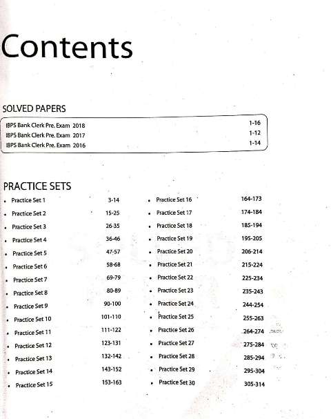 ARIHANT IBPS BANK CLERK PRELIMINARY EXAMINATIONS 30 PRACTICE SETS e