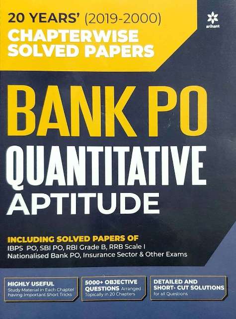 Arihant Bank PO Quantitative Aptitude Chapterwise Solved Paper