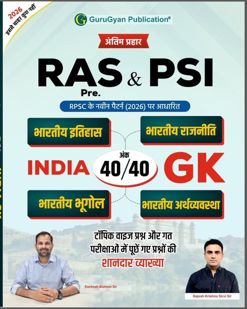 GuruGyan RAS  PSI Pre India GK 4040 2026 Pattern