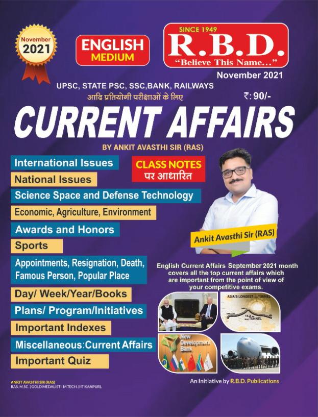 RBD Current Affairs by Ankit Avasthi Sir October 2021 english edition