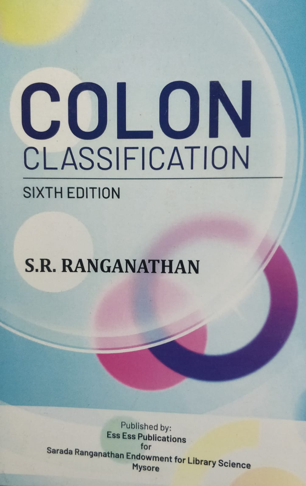 Colon Classification S R Ranganathan