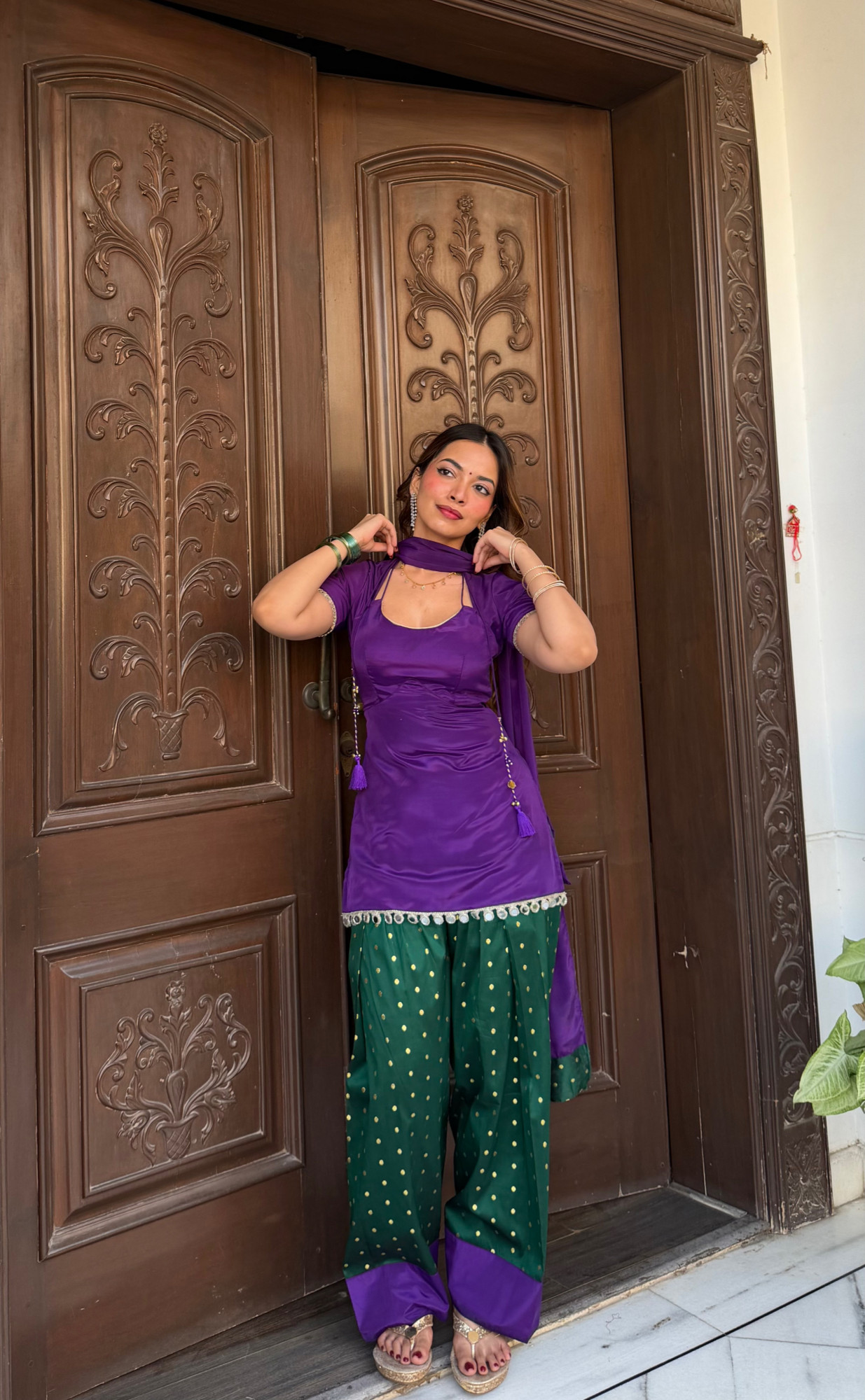 Basanti kurti With Dupatta