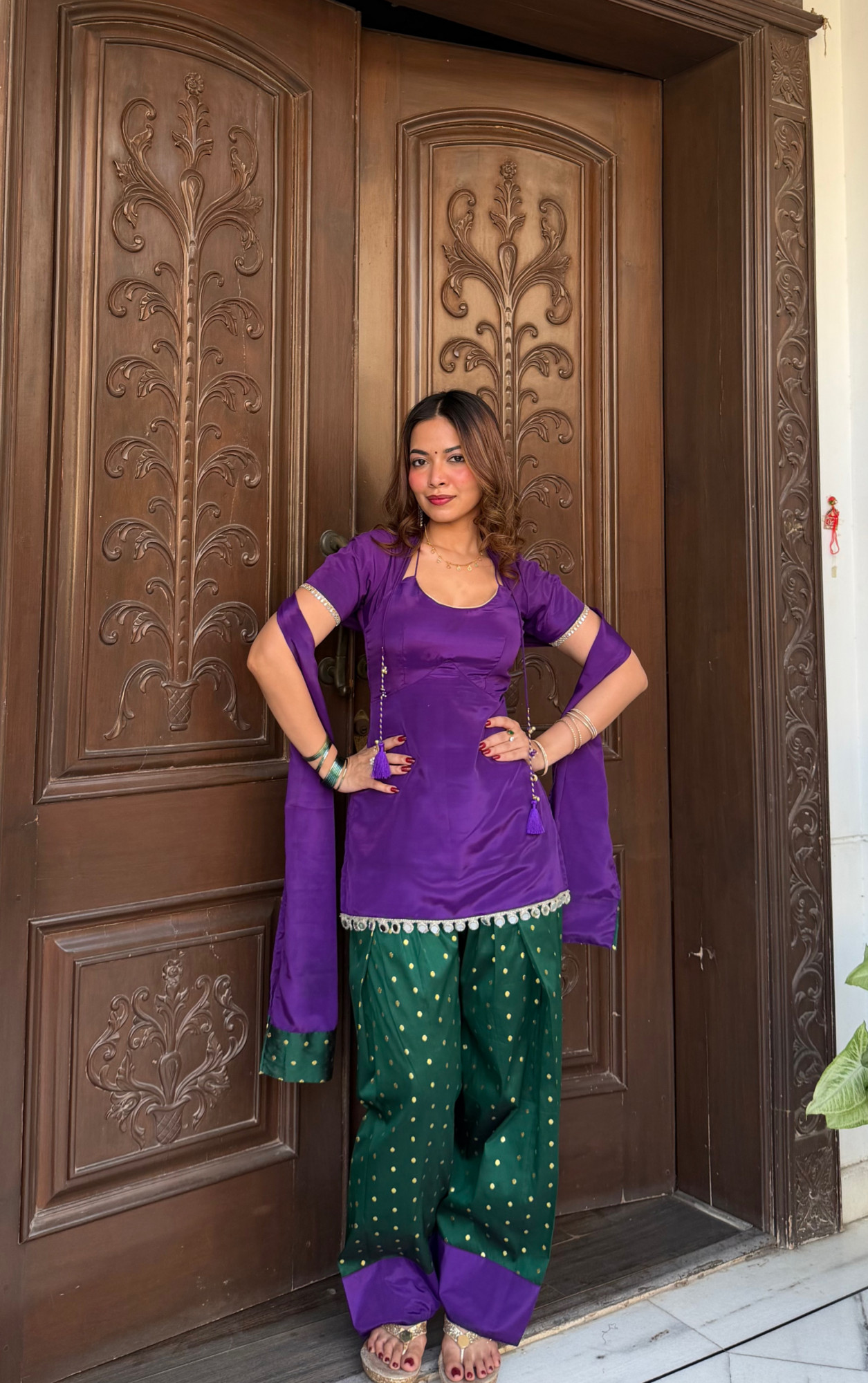 Basanti kurti With Dupatta