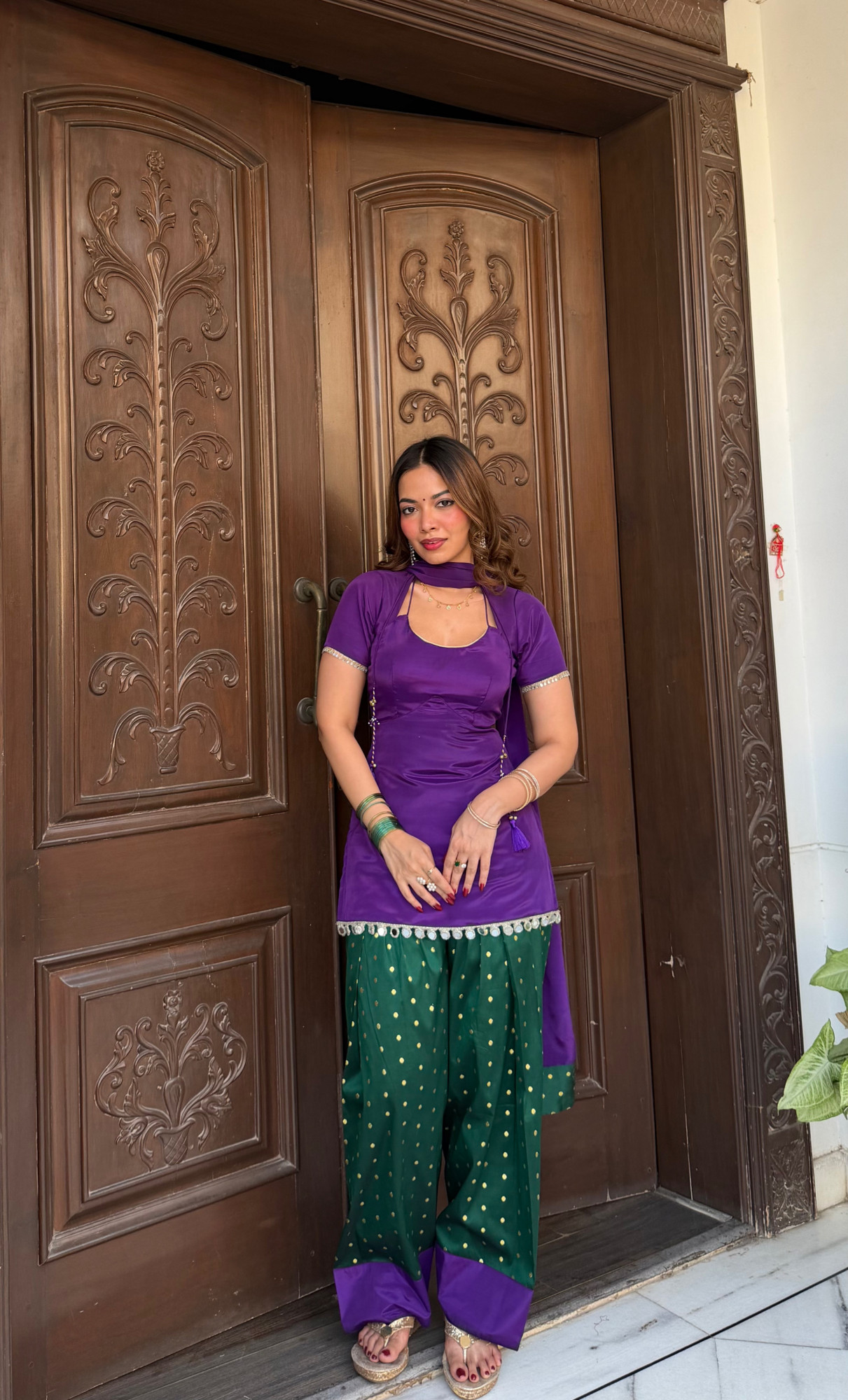 Basanti kurti With Dupatta
