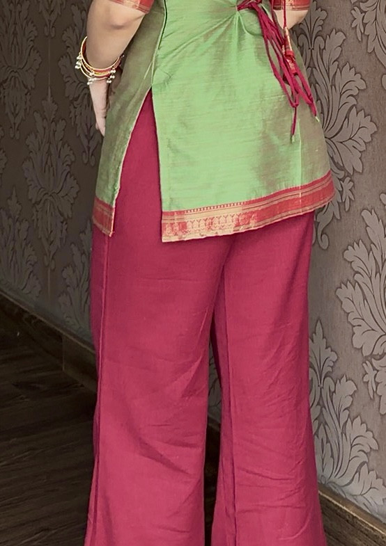 Maroon flare pants