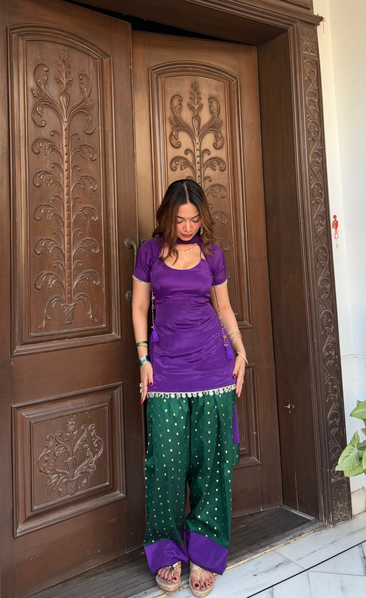 Basanti kurti With Dupatta