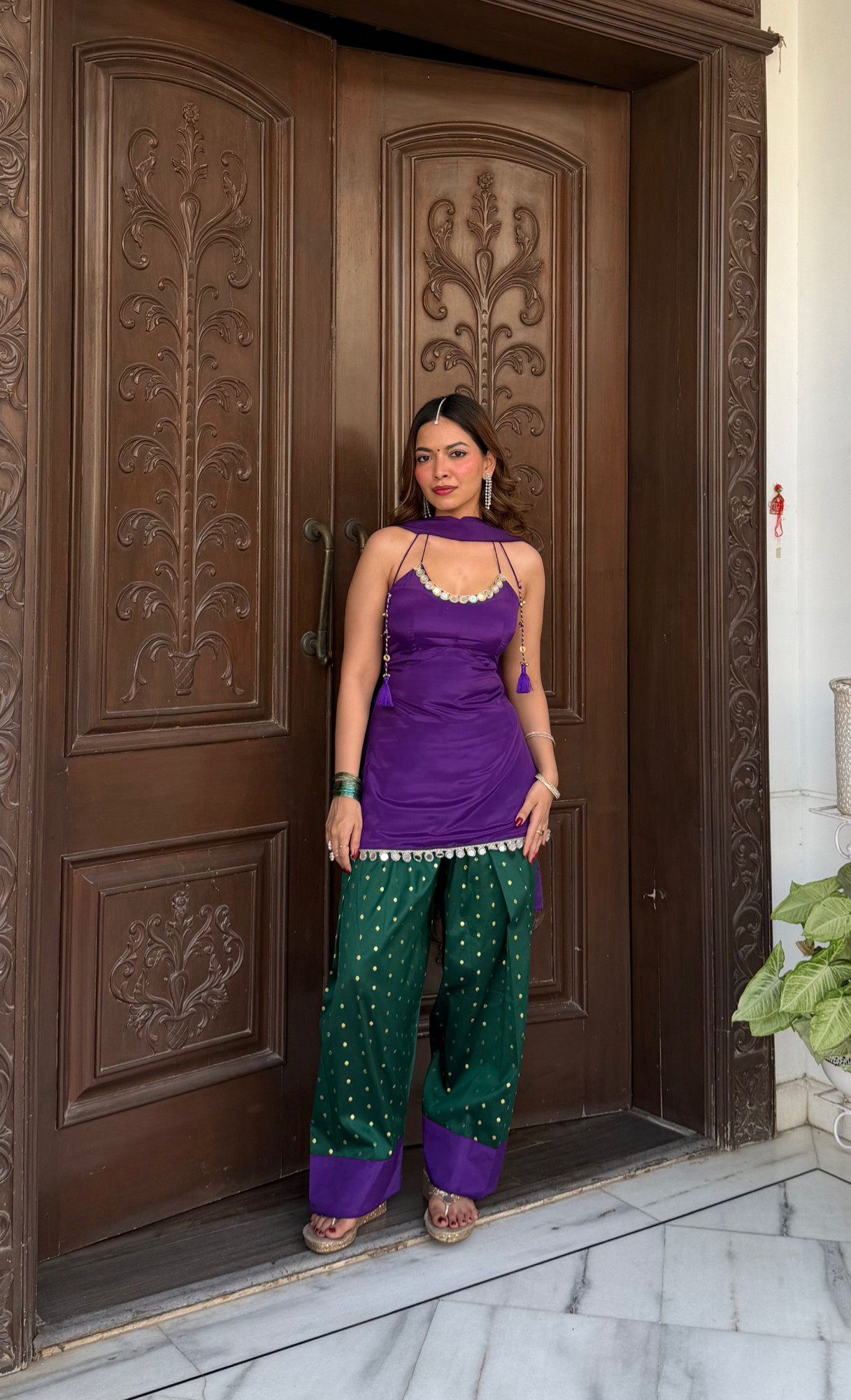 Basanti kurti With Dupatta