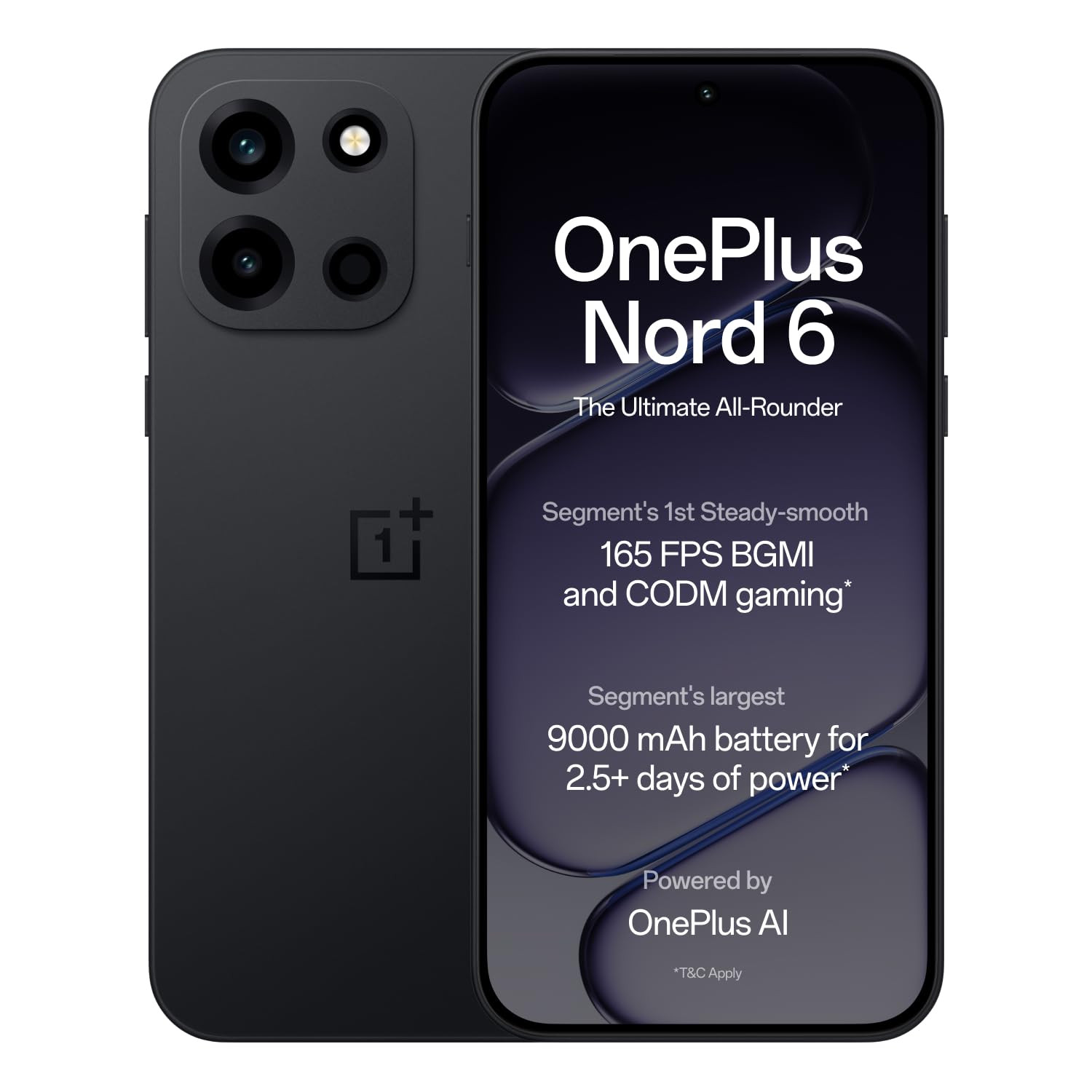 OnePlus Nord 6 12 GB RAM 256 GB Storage Pitch Black - Main image