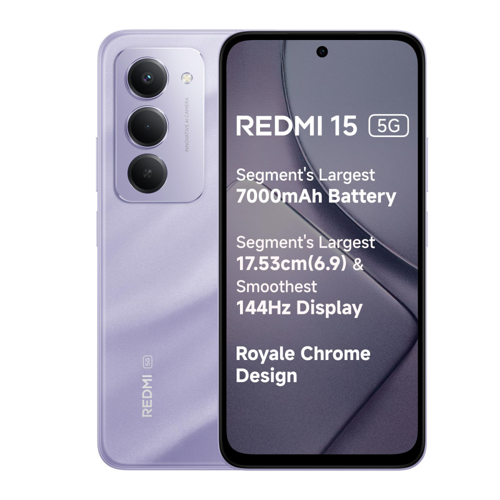 Image of Redmi 15 5G (6 GB RAM, 128 GB Storage, Sandy Purple)