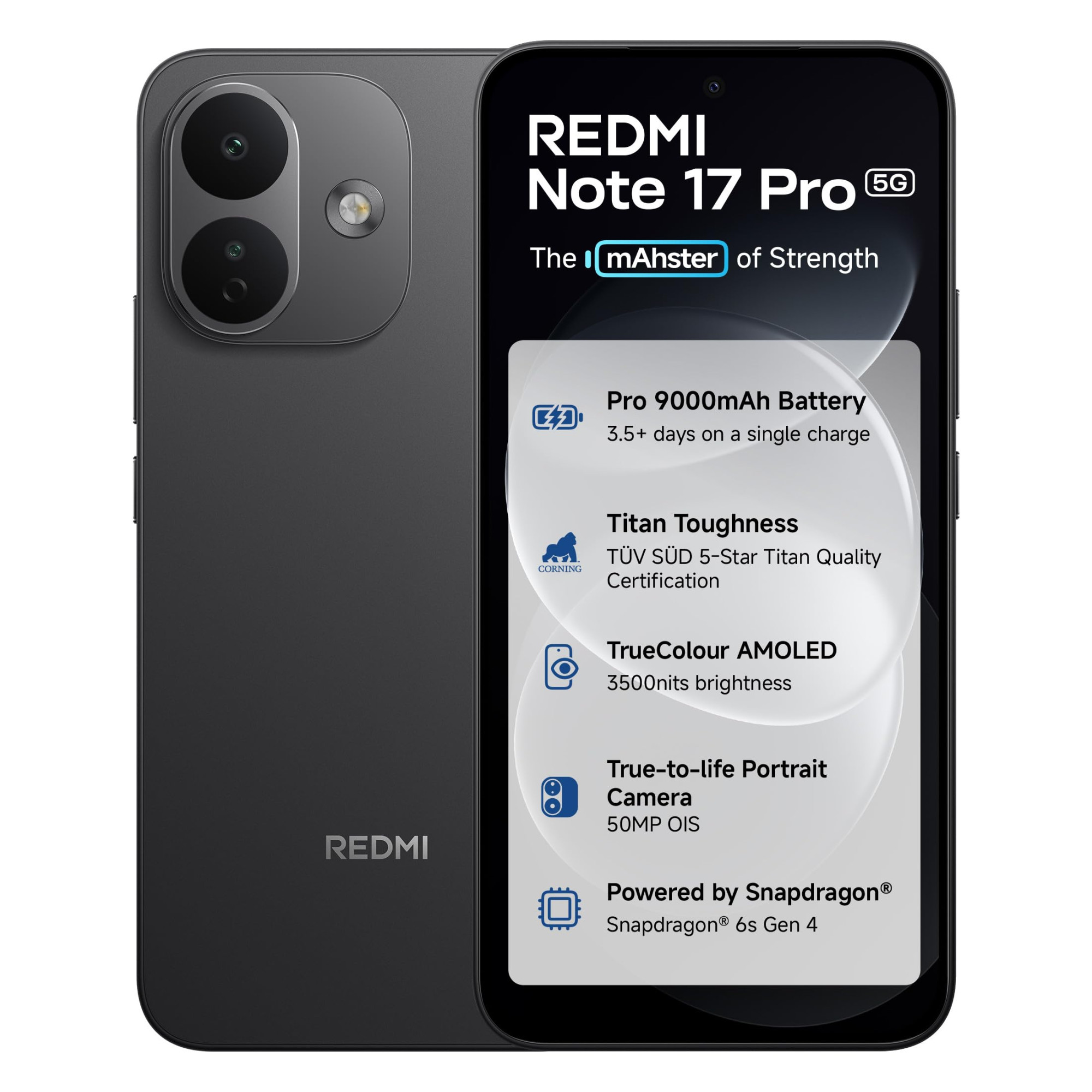Redmi Note 17 Pro 5G 8 GB RAM 256GB Storage Stealth Black - Main image