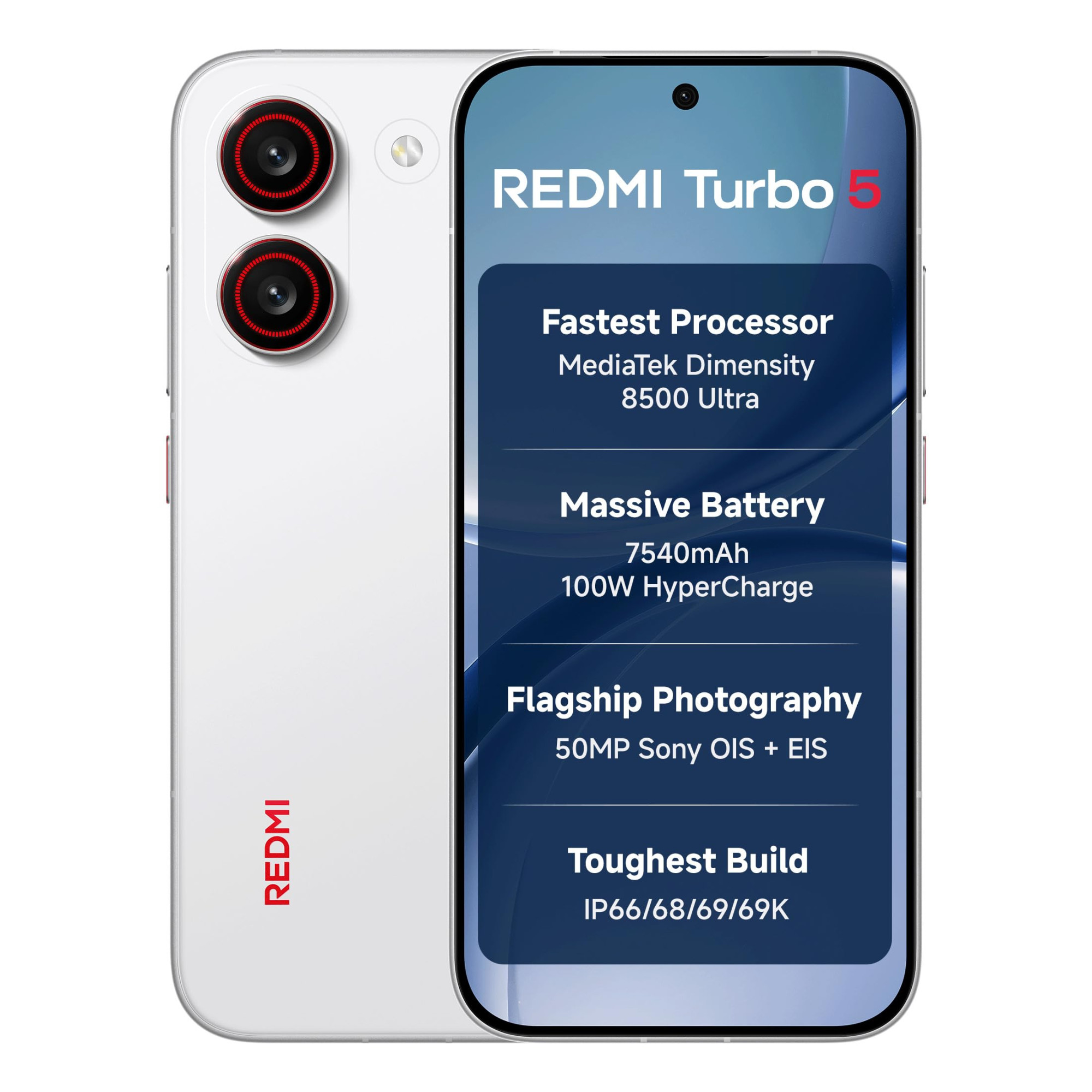 REDMI Turbo 5 12 GB RAM 256 GB Storage Turbo White - Main image