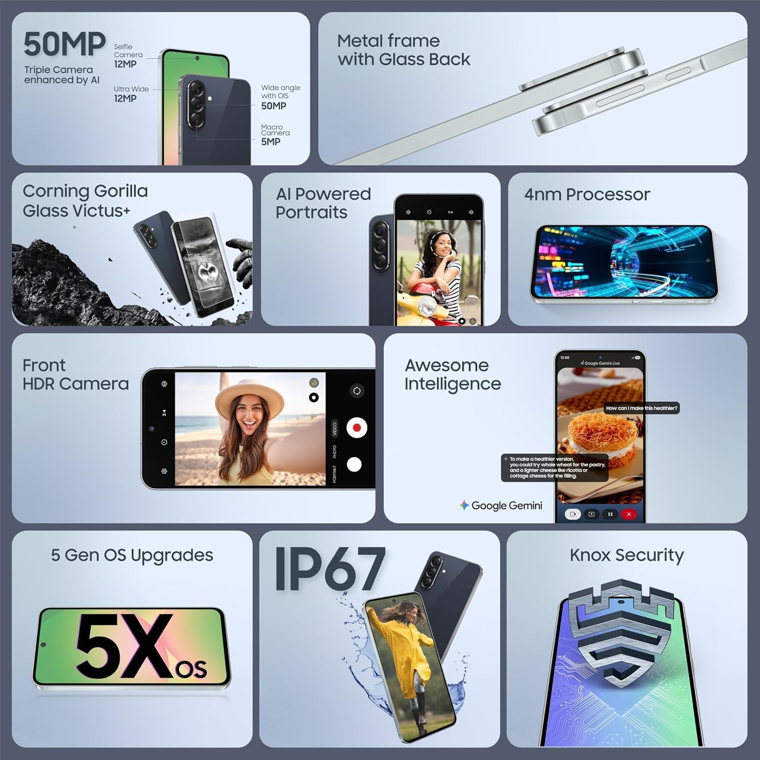 Samsung Galaxy A56 5G 8 GB RAM 256GB Storage Awesome Midnight Blue - Product image 3