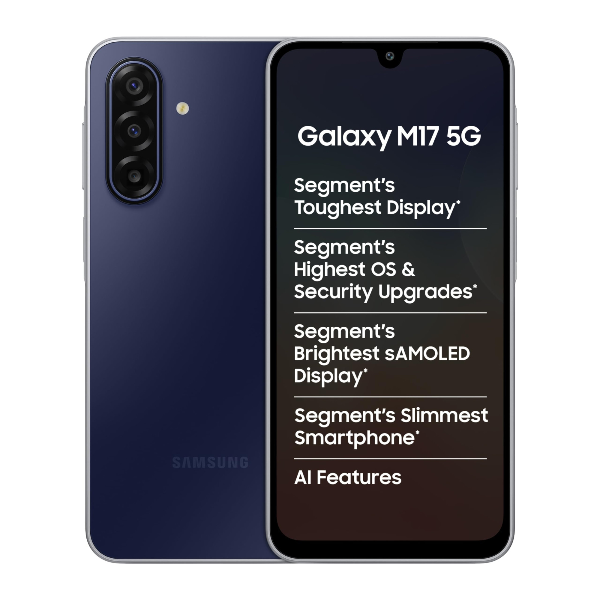 Samsung Galaxy M17 5G 4 GB RAM 128GB Storage Sapphire Black - Main image
