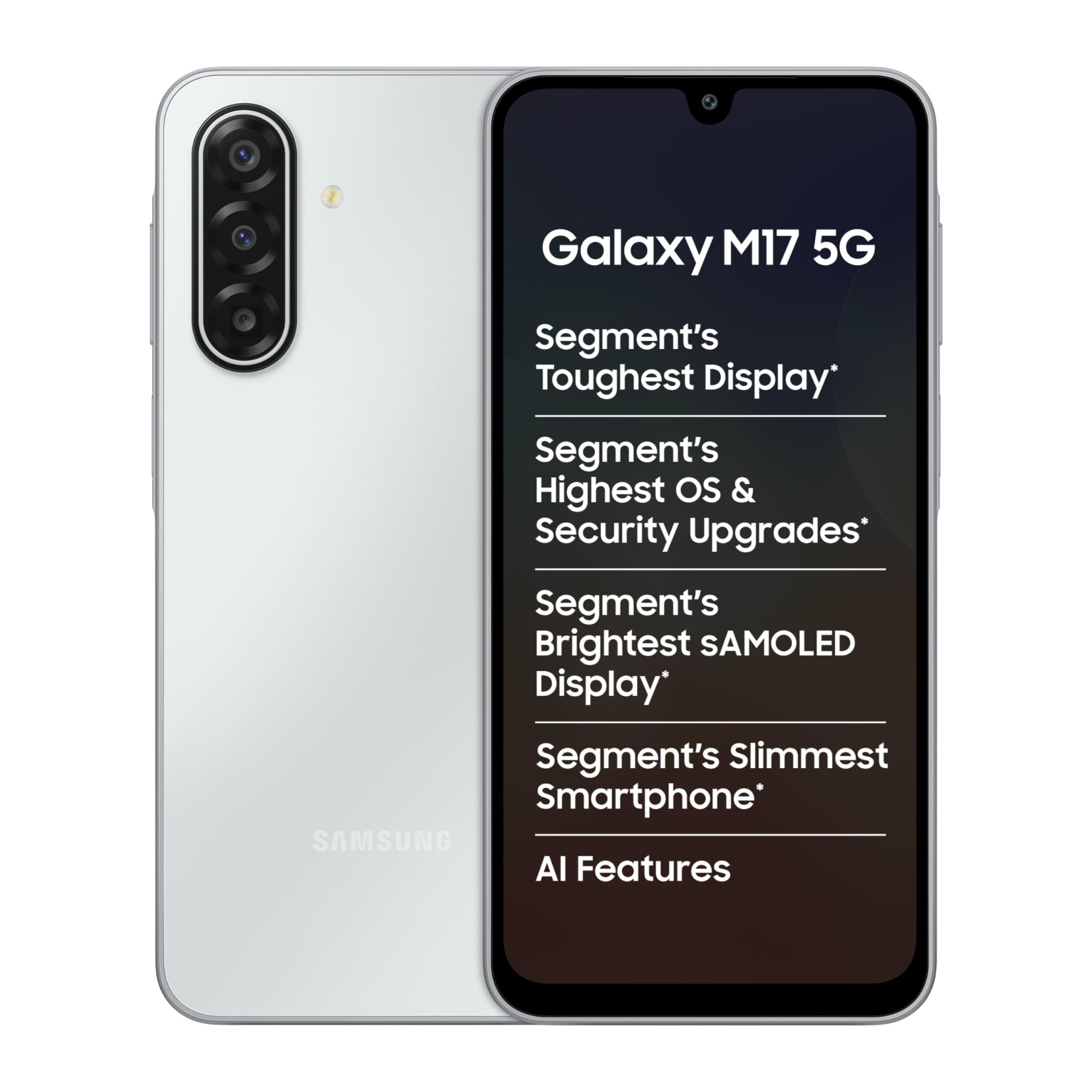 Samsung Galaxy M17 5G 6 GB RAM 128GB Storage Moonlight Silver - Main image