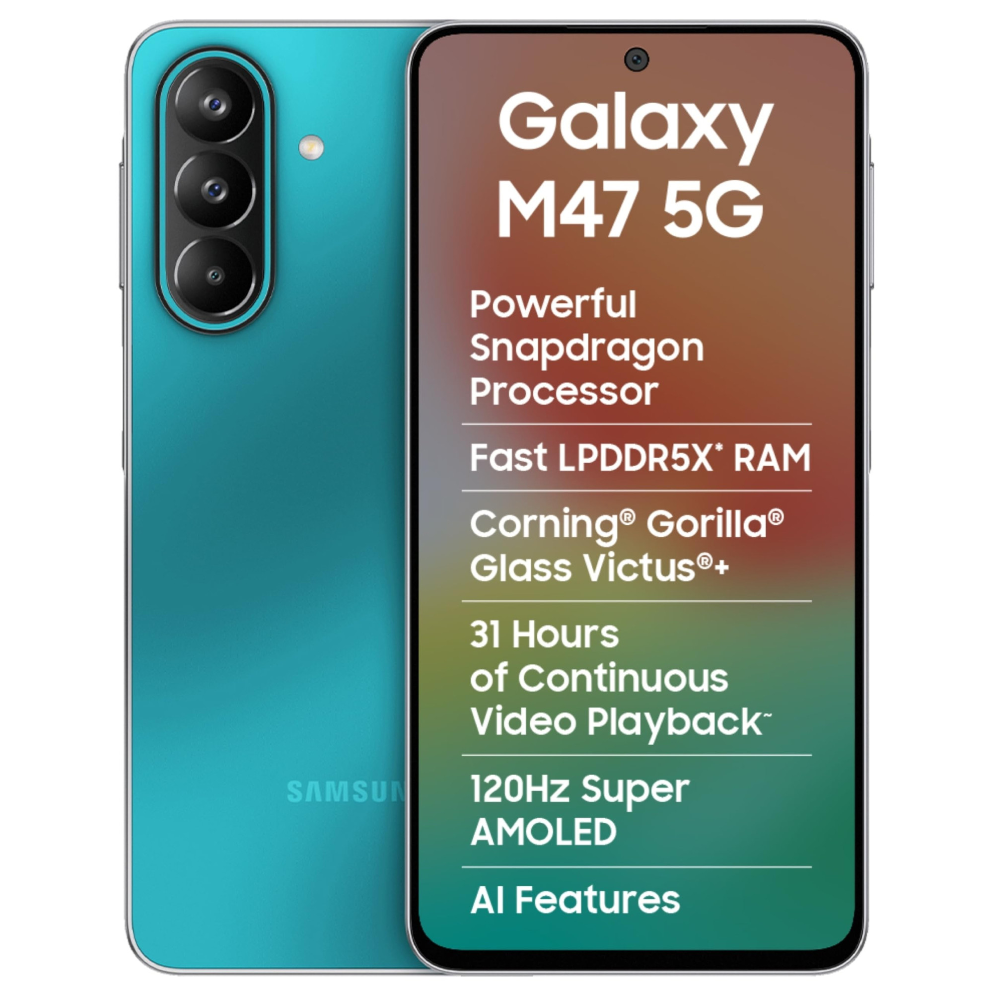 Samsung Galaxy M47 5G 6 GB RAM 128GB Storage Blaze Blue - Main image