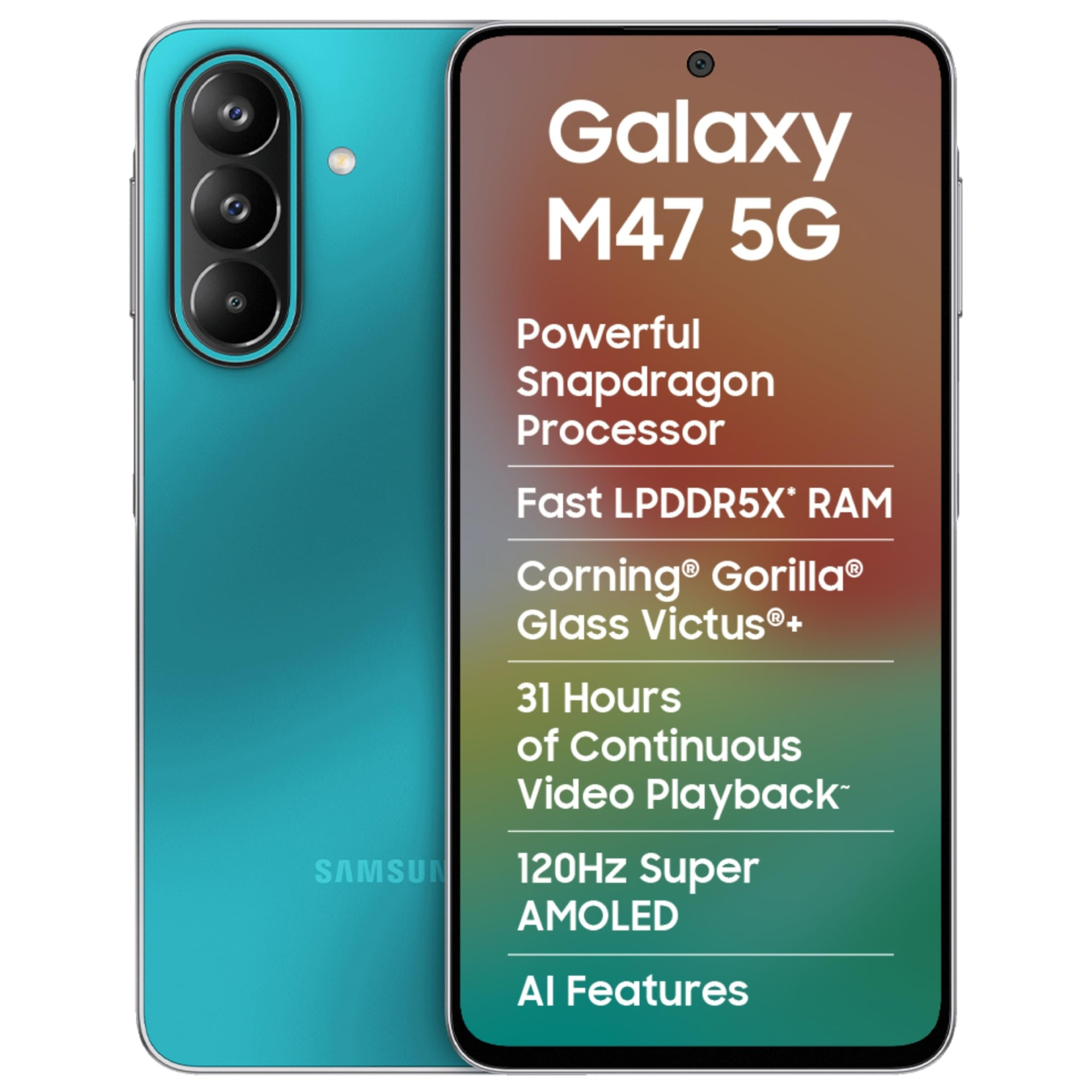 Samsung Galaxy M47 5G 8 GB RAM 128GB Storage Blaze Blue - Main image