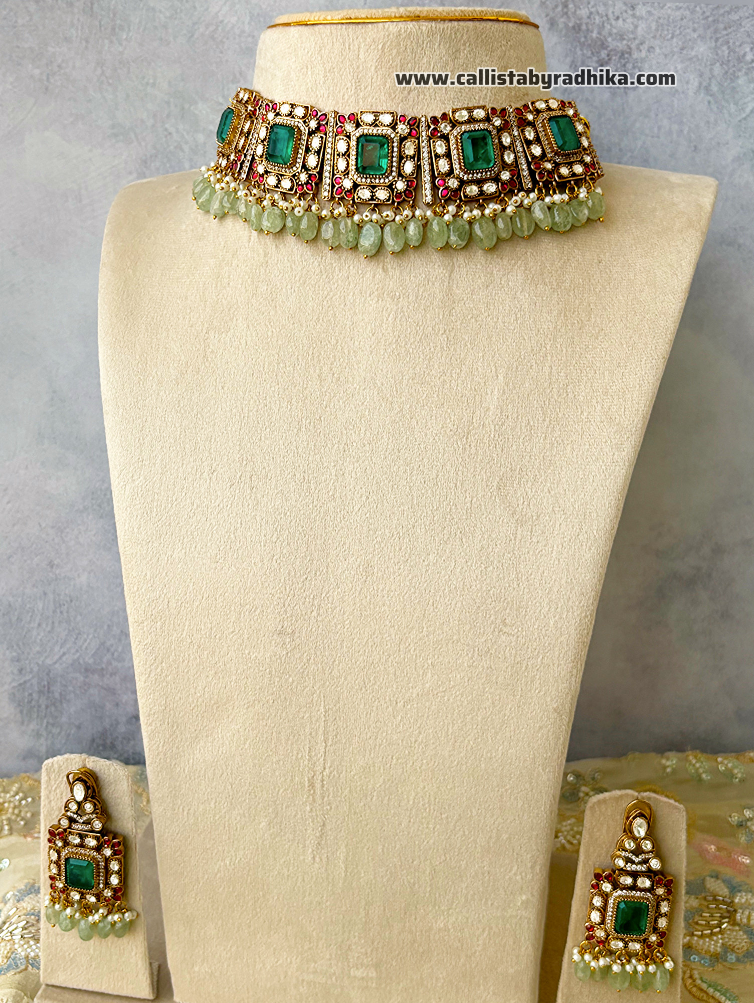 Jadau Doublet Stone Designer Choker