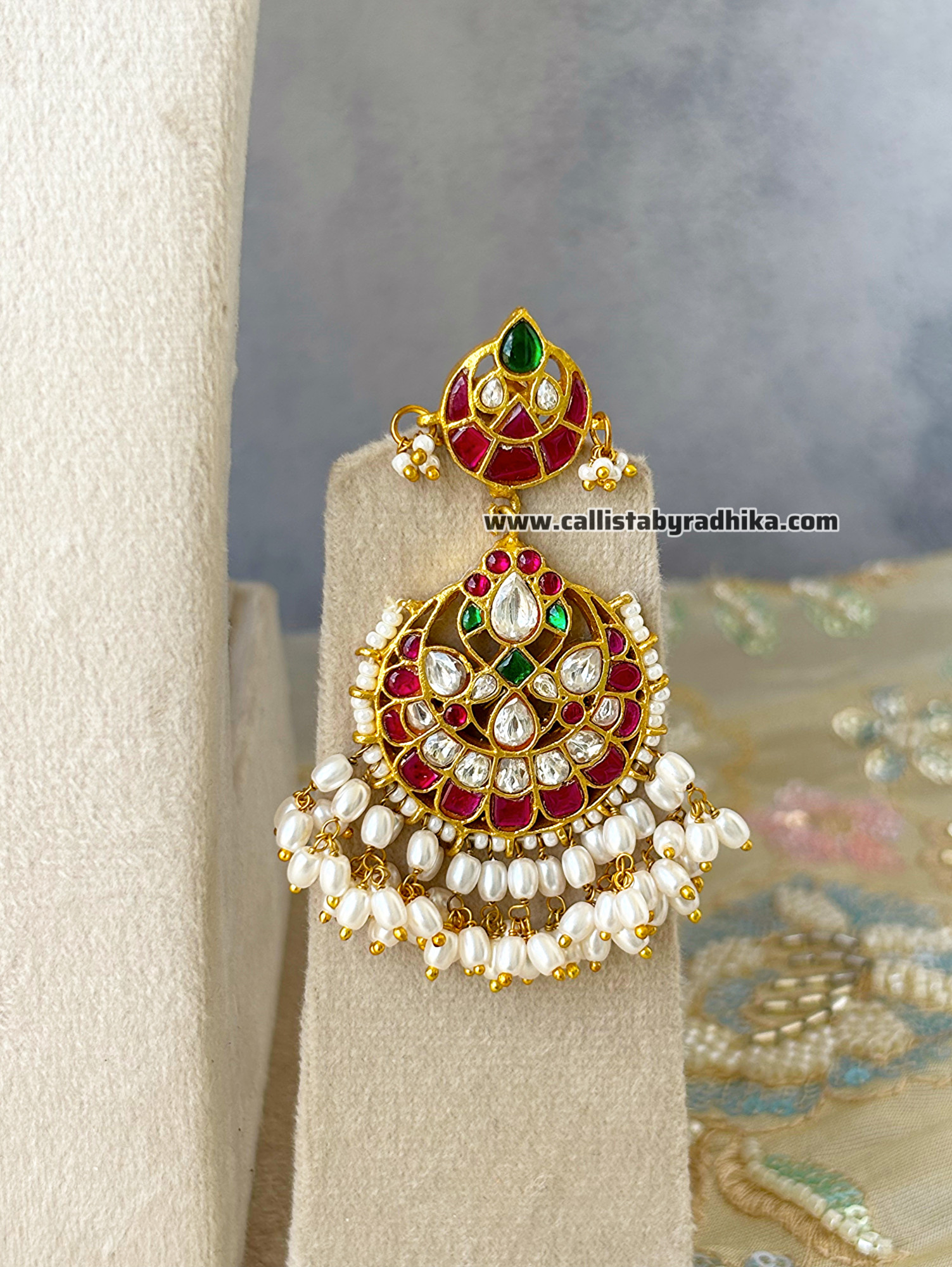 Jadau Kundan Pearl Choker with Earrings
