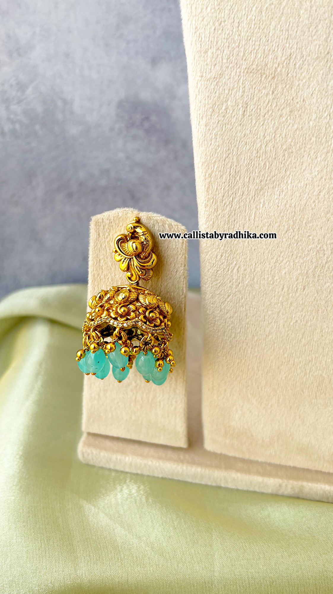 Krishna Nakshi Hasli with Blue beads