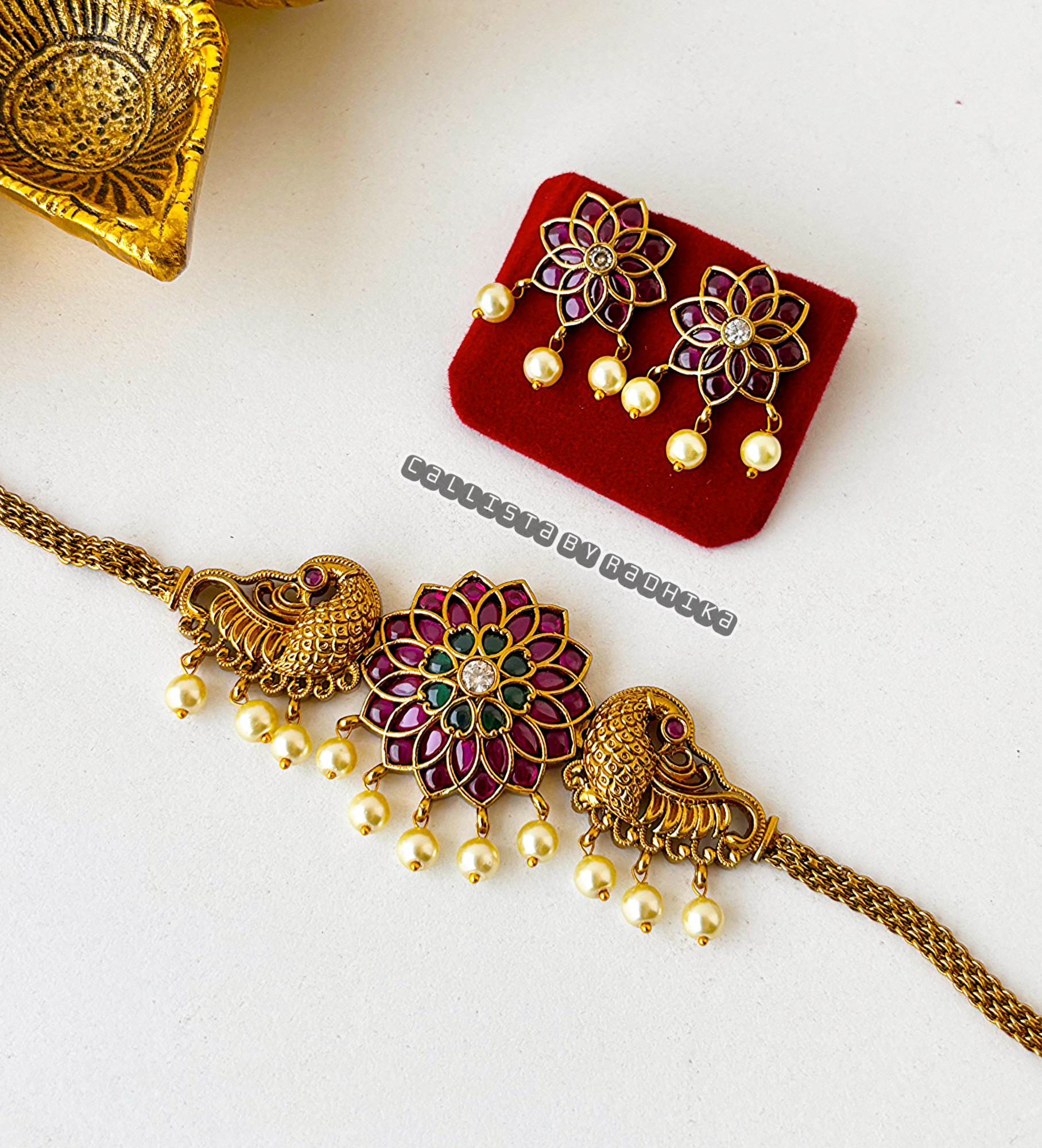 Gold Polish/Temple Long Neckpiece(GP-036)