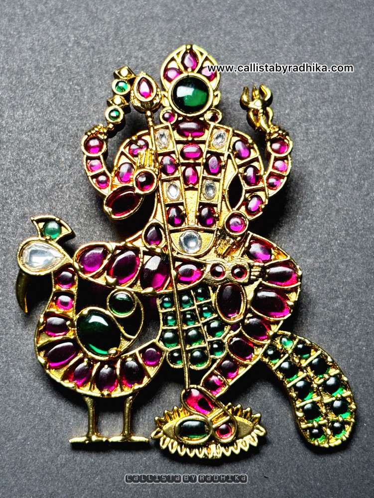 Image of Lord Murugan Gold Polish Pendant (GPP-002)