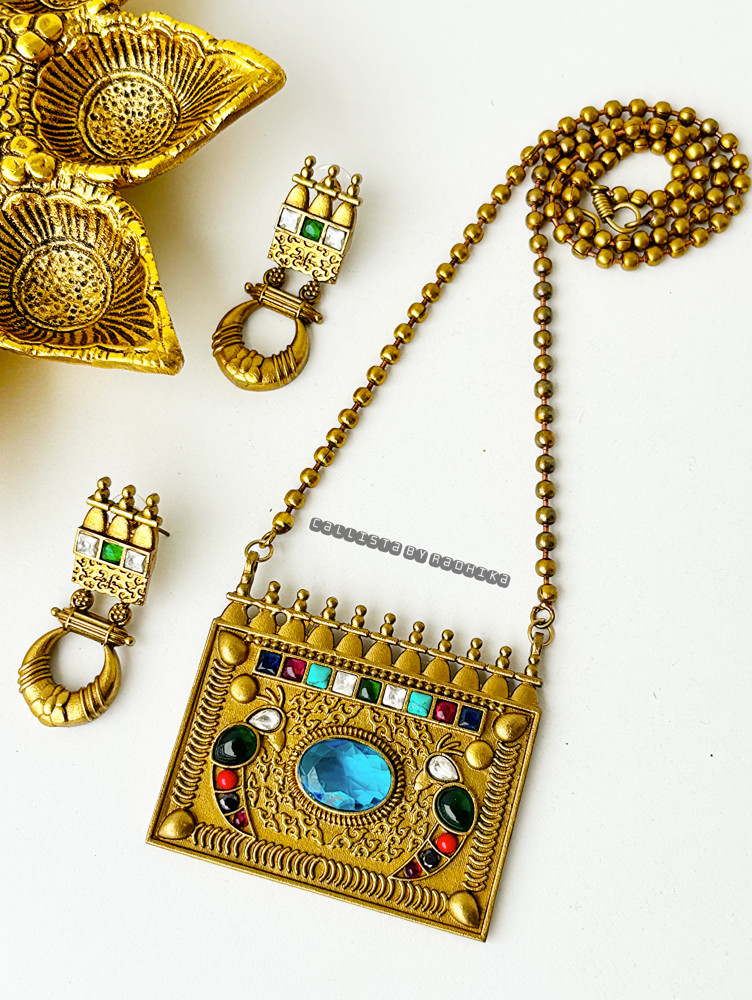 Image of Apala Antique Gold Neckpiece (AAGN-009)