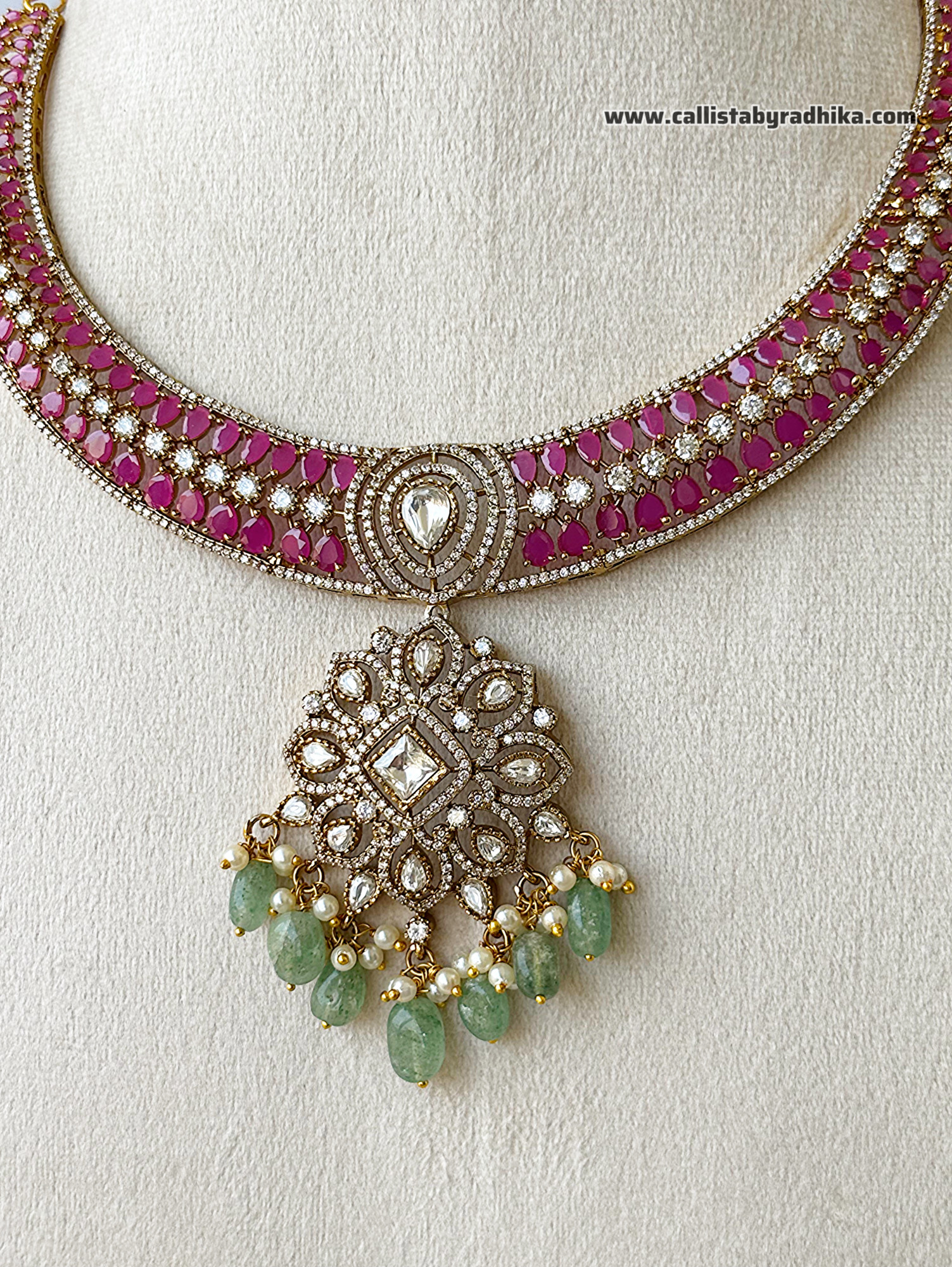 Ruby Moissanite Necklace