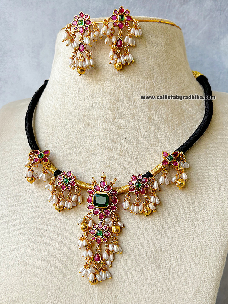 Image of Black Thread Neckpiece