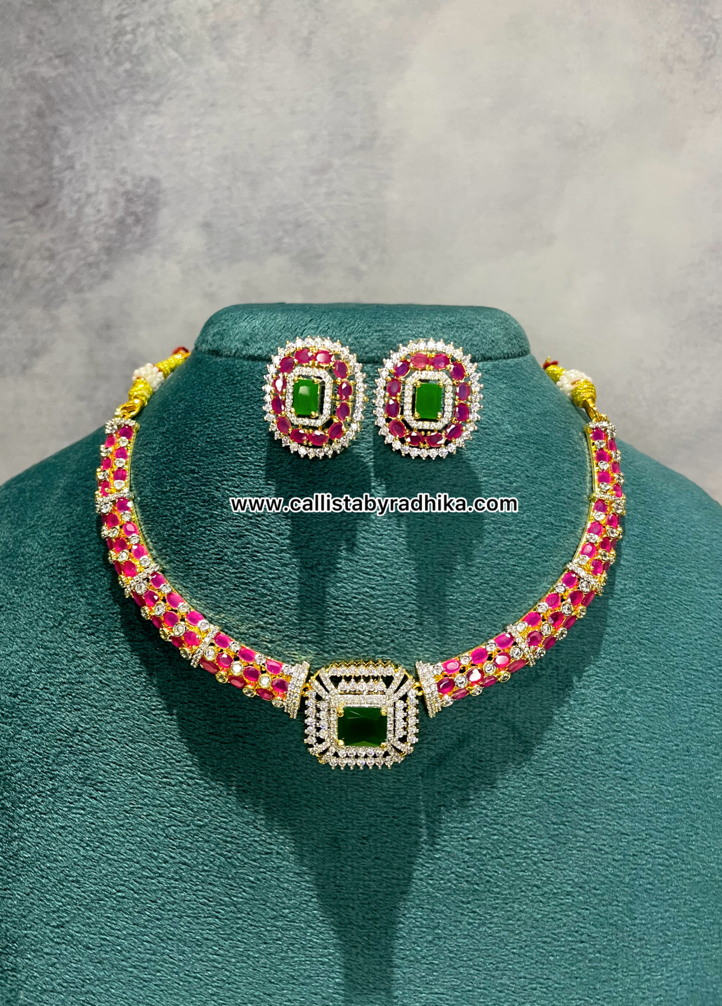 Ruby Stone Neckpiece set