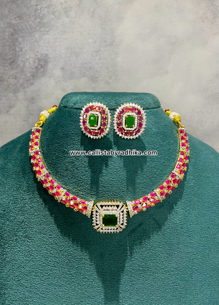 Image of Ruby Stone Neckpiece set