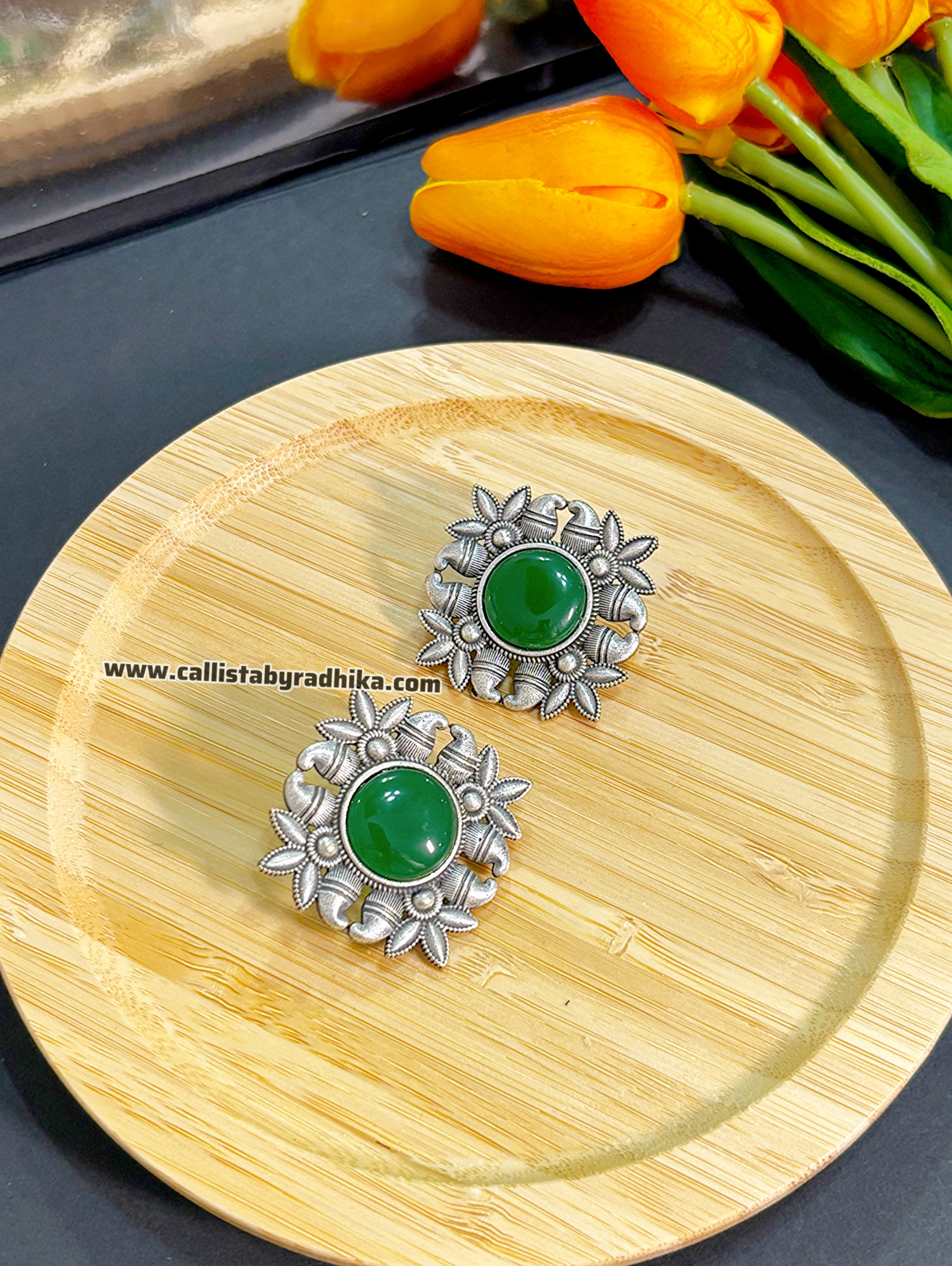 Silver Replica Stone Studs