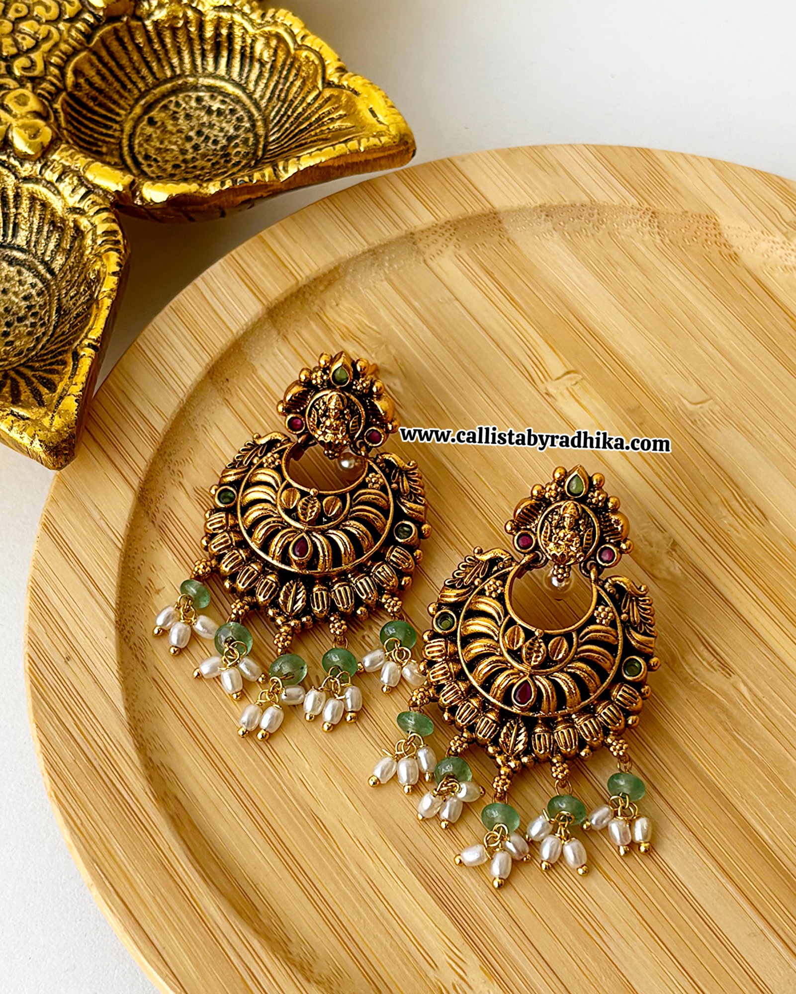 Copper polish Chandbali Earring