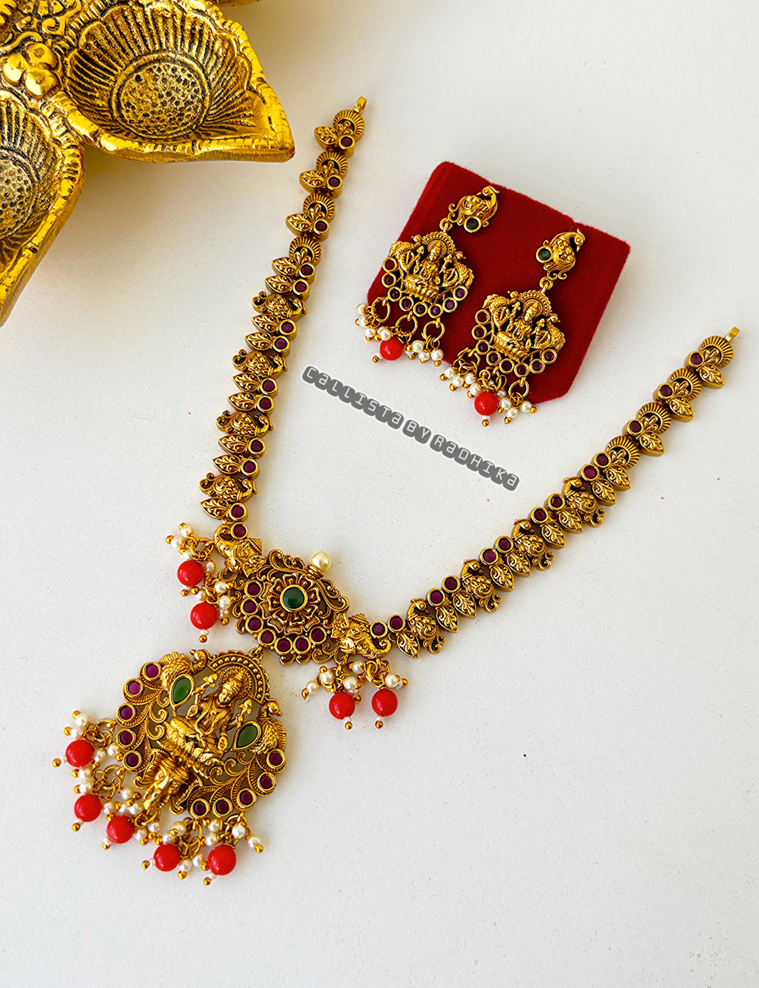 Gold Polish/Temple Long Neckpiece(GP-039)