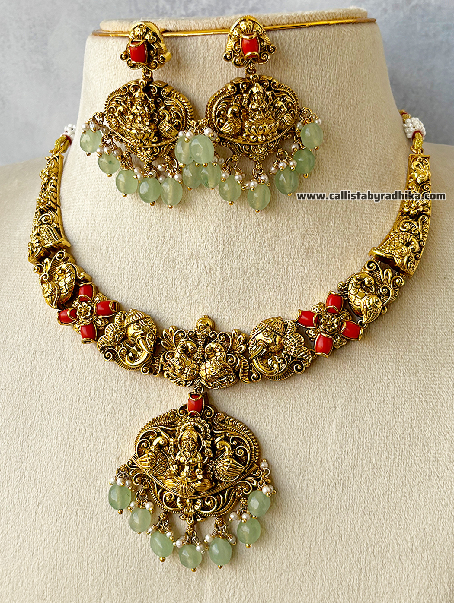 Coral Nakshi Necklace