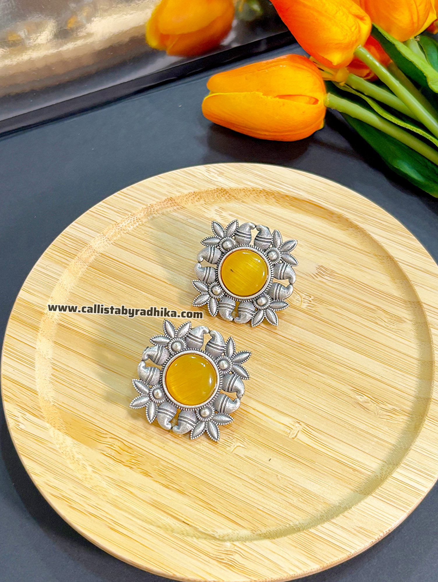 Silver Replica Stone Studs