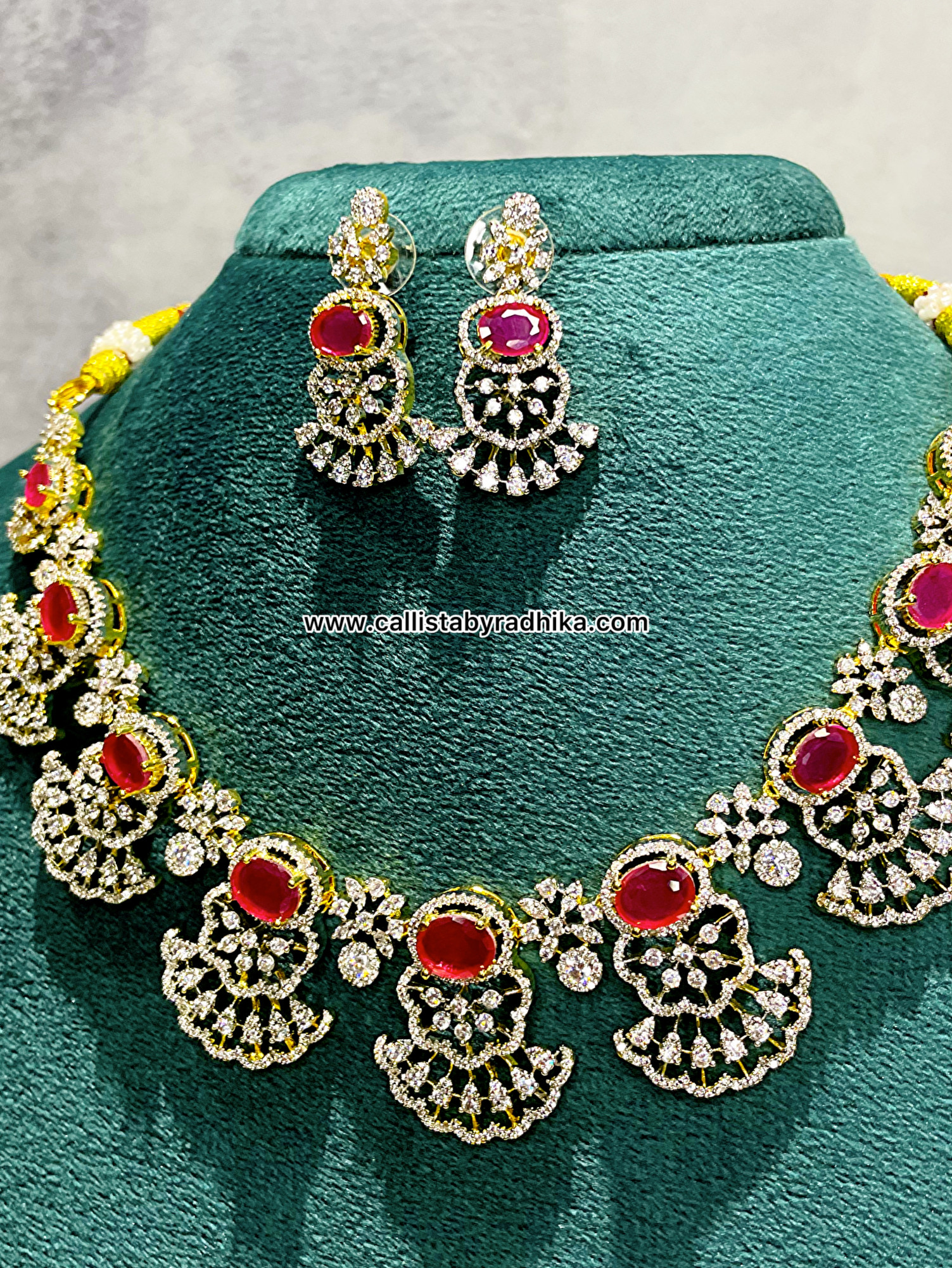 Ruby Diamond Look-Alike Choker