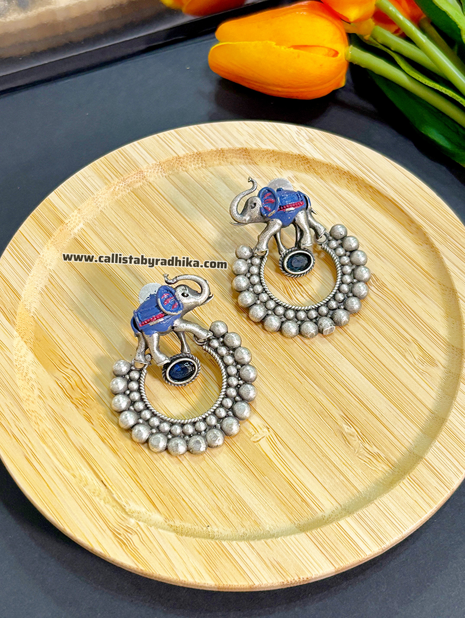 Handpainted Elephant Chandbali