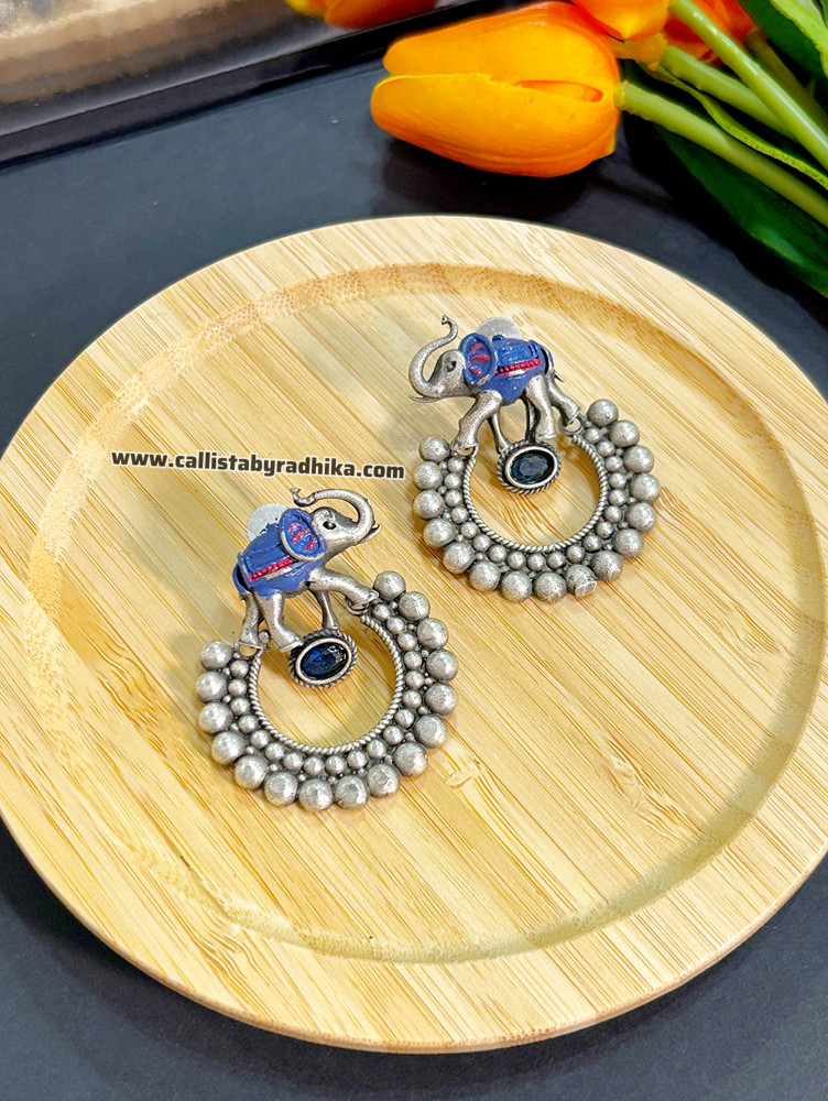 Image of Handpainted Elephant Chandbali