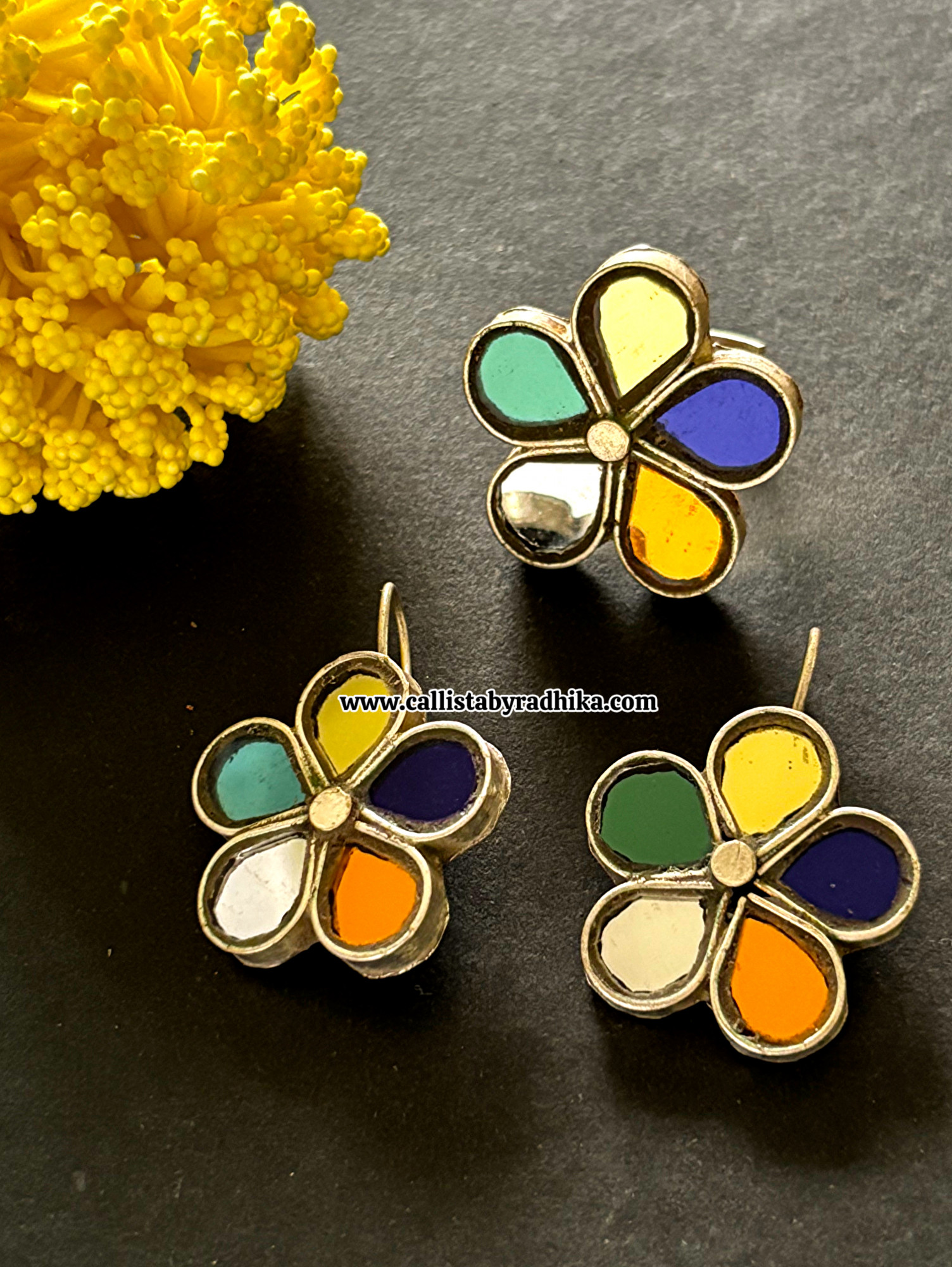 Real Glass Earrings Set