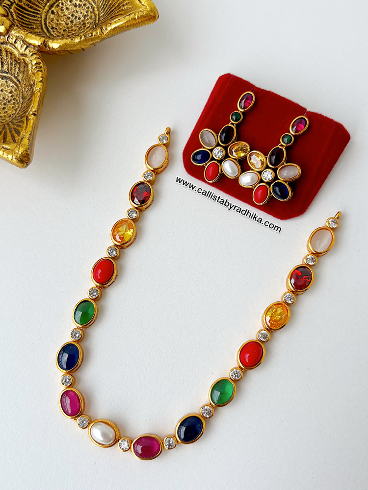 Image of Navaratna Stone Neckpiece