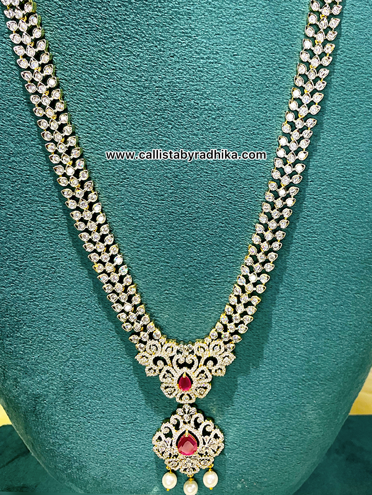 Diamond Look-alike Long Haaram set