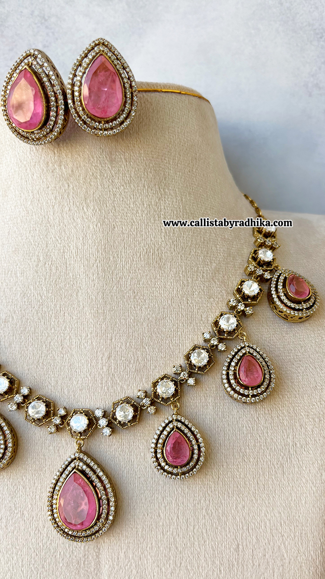 Pink Moissanite Necklace