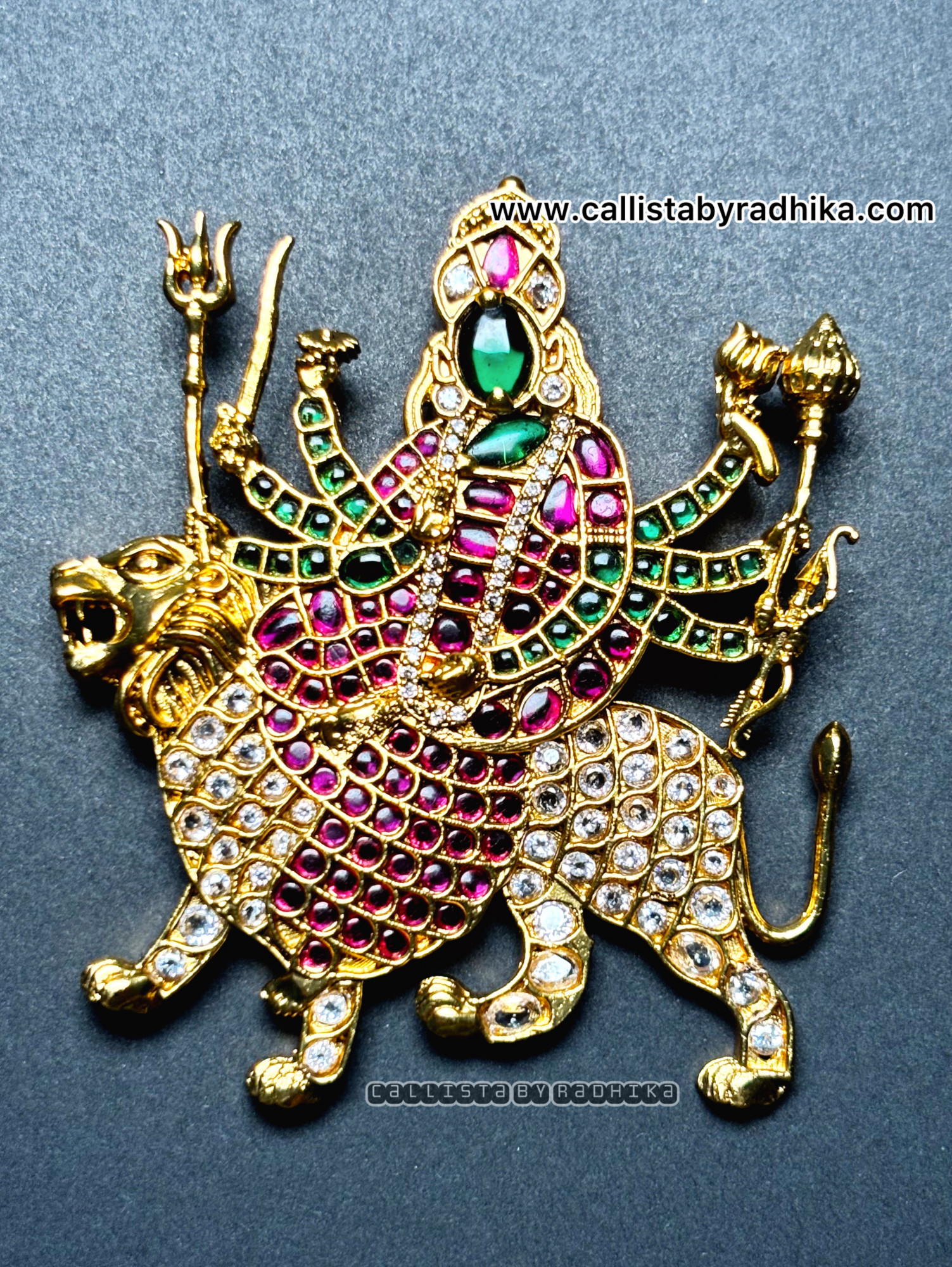 Durga Maa Gold Polish Pendant (GPP-003)